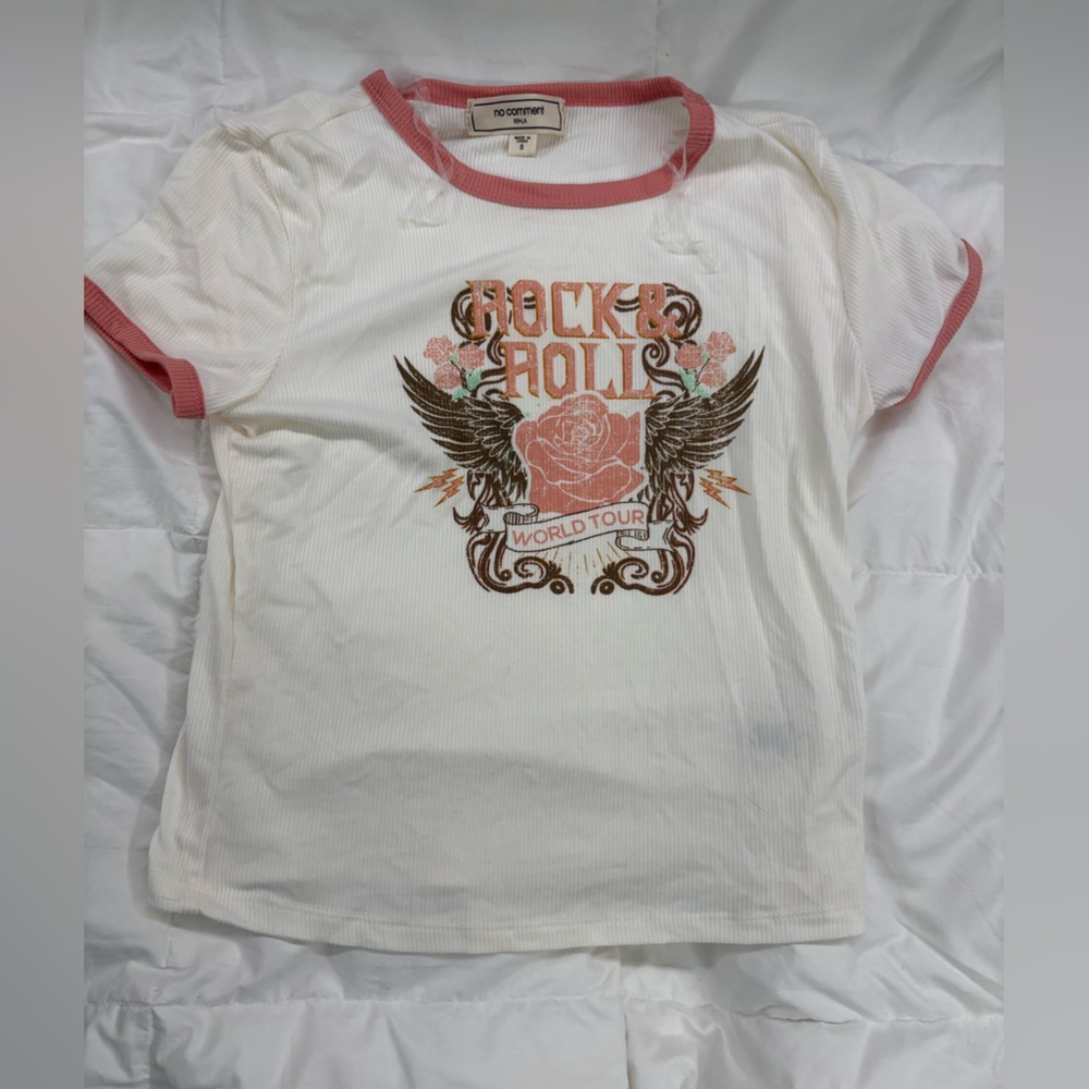 Rock & Roll T-Shirt - White and Pink